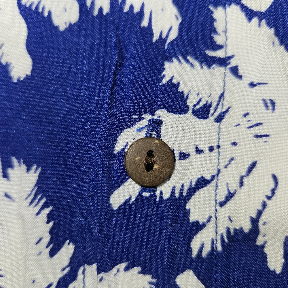 Kenny Flowers Blue Palm Limited Edition Button Down Cotton Hawaiian Shirt S - Picture 10 of 12